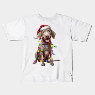 Christmas Weimaraner Kids T-Shirt